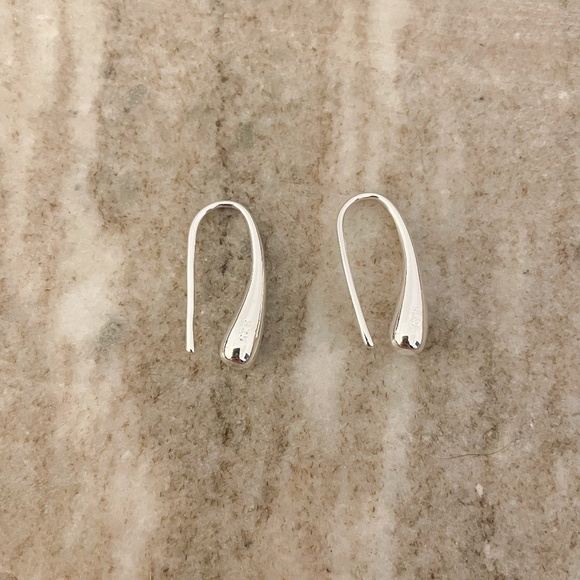 925 Sterling Silver Teardrop Earrings Waterdrop Earrings Statement Earrings - Picture 2 of 3